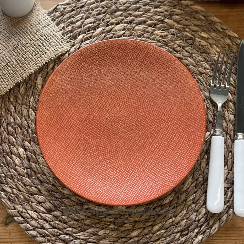 ASSIETTE DESSERT MADO 21CM COULEUR TERRACOTTA EN GRES//